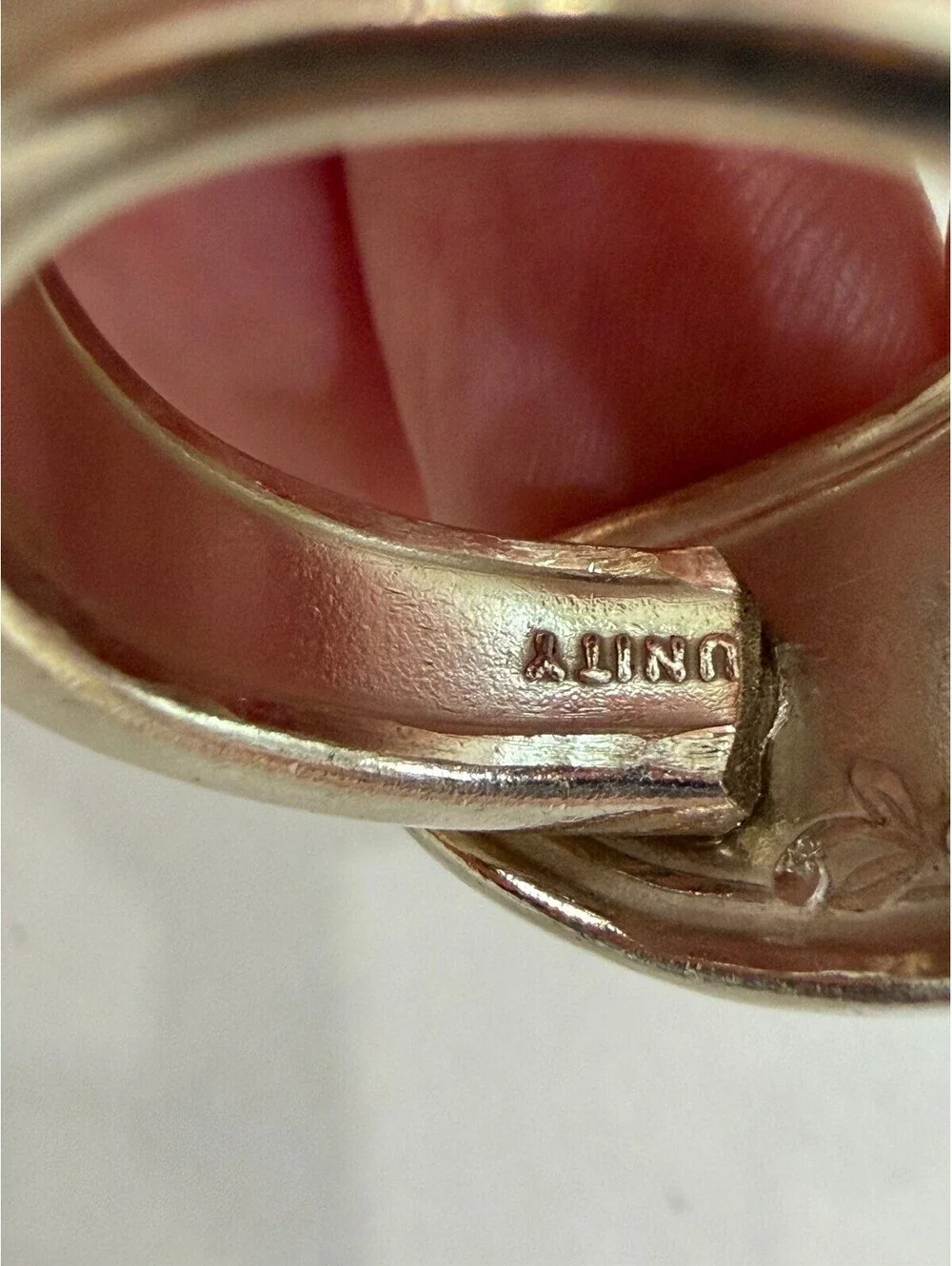 Vintage Silver Floral Spoon Ring Adjustable Band Size 9.5